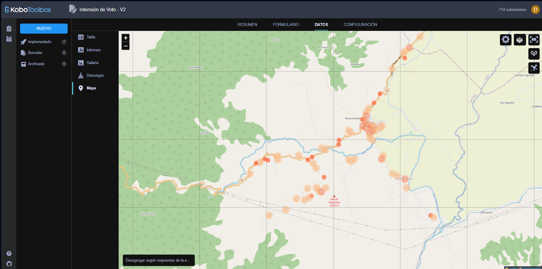 Mapa interactivo para análisis geoespacial de datos empresariales