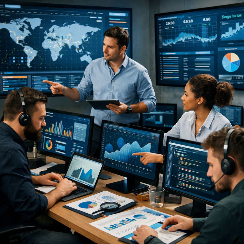 Equipo analizando datos